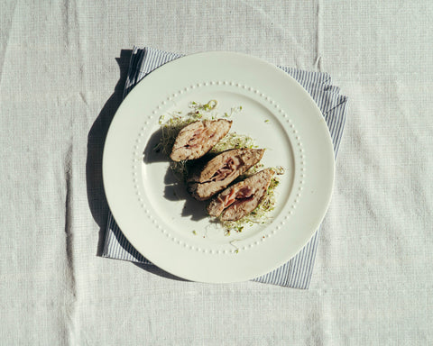 Poitrine de poulet farcie au cheddar fumé et au jambon