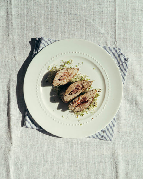 Poitrine de poulet farcie au cheddar fumé et au jambon